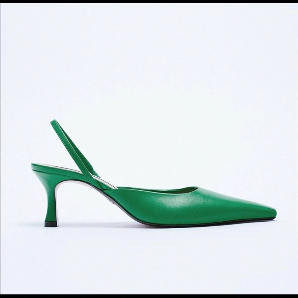 Zara Leather Sling Back Heel 🌸